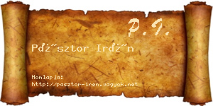 Pásztor Irén névjegykártya