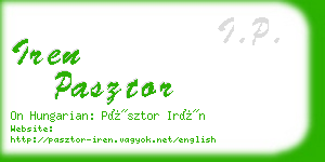 iren pasztor business card